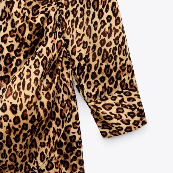 ZARA SATIN EFFECT PRINT DRESS LEOPARD - Picture 12 of 12